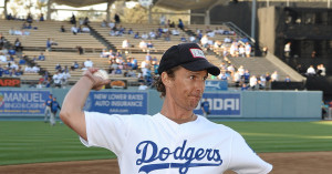 ... pitch at the l a dodgers game on wednesday may 1 in los angeles