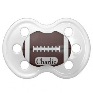 Cute Football with Customizable Name Pacifiers