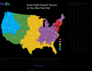 FedEx Ground Shipping Zone Map