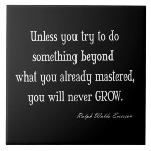 Vintage Emerson Inspirational Growth Mastery Quote Ceramic Tiles