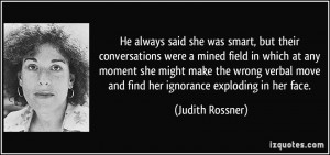 He always said she was smart, but their conversations were a mined ...