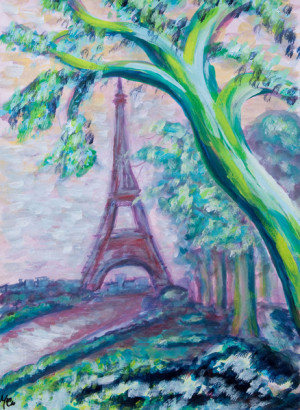 Acrylic Painting Eiffel Tower