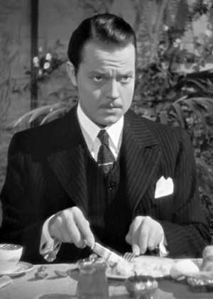 Orson Welles as Charles Foster Kane in Citizen Kane.