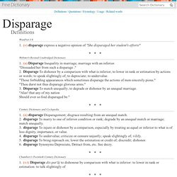 Disparage Definition