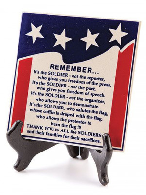 Remember The Soldier Wall Plaque — $32.95