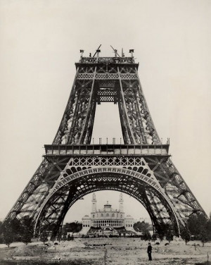 Eiffel Tower being built