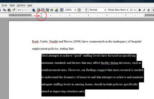 Then move the indentation tabs on the toolbar over one tab (half an ...