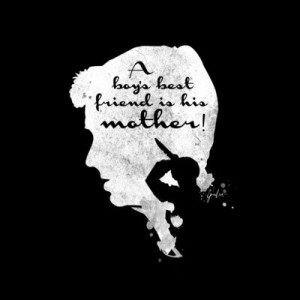 Boy’s best friend – Norman Bates Psycho Silhouette Quote by Spades