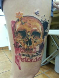 skull-tattoo-ben-reiter-ancient-art-tattoo-the-text-is-a-quote-from ...