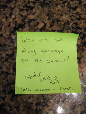 it comes to contention over domicile chores, a well-used film quote ...