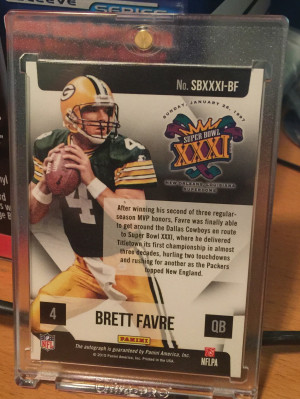 2015 Panini Super Bowl Brett Favre Auto - Blowout Cards Forums