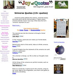 Universe Quotes and Sayings about the Universe at JoyofQuotes.com