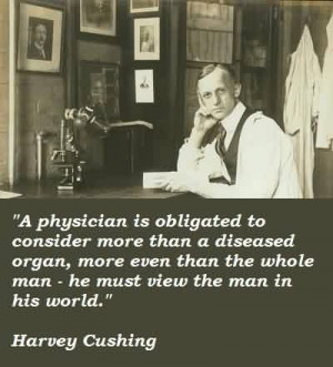 Awesome Celebrity Quote By Harvey Cushing ~ He must view the man in ...