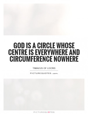 God is a circle whose centre is everywhere and circumference nowhere ...