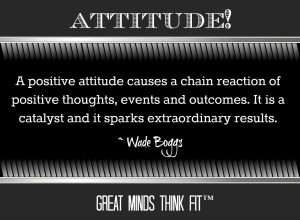 positive attitude causes a chain reaction of positive thoughts ...