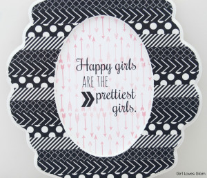 Black and white pattern picture frame and Happy Girls Audrey Hepburn ...