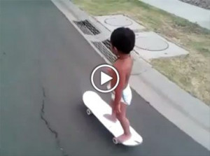 amazing two year old skateboarder