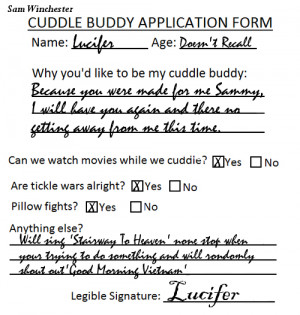 Lucifer Cuddle Buddy Form by TheQueenofLight