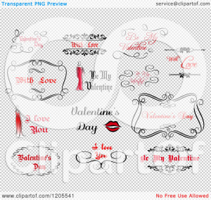 Clipart of Valentine Greetings and Sayings 2 - Royalty Free Vector ...