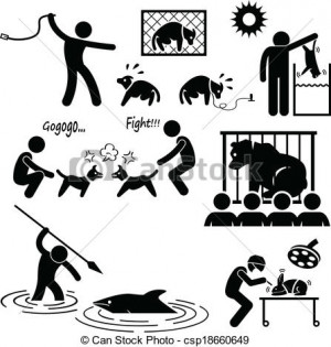 Vector - Animal Cruelty Abuse by Human - stock illustration, royalty ...