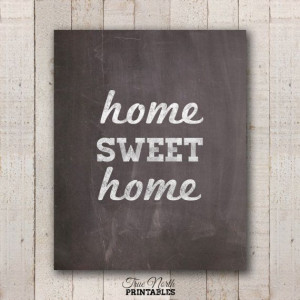 Home Sweet Home Sign - Chalkboard Quote Print Poster - Country Rustic ...