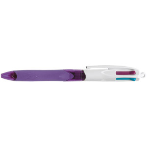 BIC-4-Colour-Pen-Purple-Barrel-Purple-Pink-Blue-and-Green-Pack-of-12