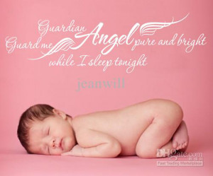 1004 Guardian Angel Wall Quote Decal Sticker Decor Nursery Lettering ...