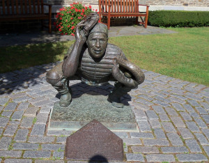 Roy Campanella Statue in courtyard next to Hall of Fame & Cooper Park ...