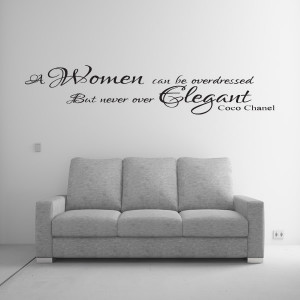 COCO CHANEL WOMEN ELEGANT WALL ART QUOTE STICKER - LOUNGE BEDROOM LOVE ...