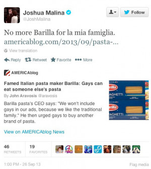 Barilla-US kinda apologizes for CEO’s anti-gay, sexist remarks amid ...