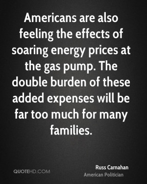 Americans are also feeling the effects of soaring energy prices at the ...
