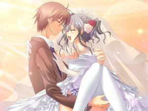 Anime couples wedding couple