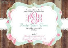 ... Invitation via @Stacy {kinda}Crafty Southern Shabby Chic Baby Shower
