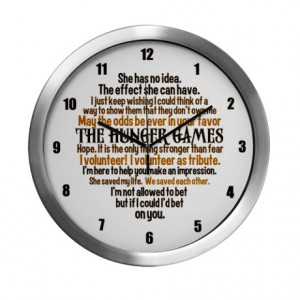 ... Gifts > Cinna Living Room > Hunger Games Quotes Modern Wall Clock