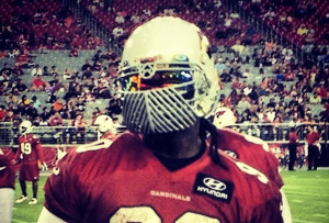 Darnell Dockett unveils intimidating facemask during Cardinals ...