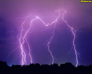 Lightning From Purple Clouds
