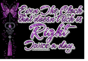 ... Tick Is Right Twice A Day Purple Glitter - Inspirational Quote
