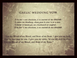 weddings vows are translated from the native irish language gaeilge