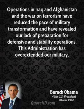 Barack Obama - Operations in Iraq and Afghanistan and the war on ...
