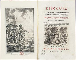 and title page of an edition of Rousseau's Discourse on Inequality ...