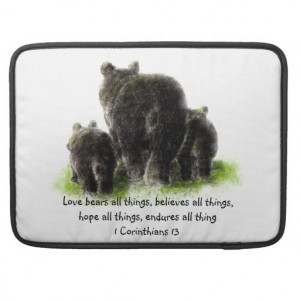 Cute Love Bears all things Quote 1Corinthians 13 Sleeves For MacBook ...