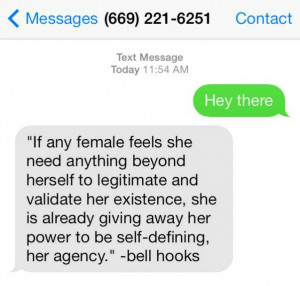 bell hooks will son creepy dudes on your behalf, via text message.