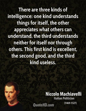 Niccolo Machiavelli Intelligence Quotes