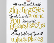 Roald Dahl quote, Instant download printable, Gold typography ...