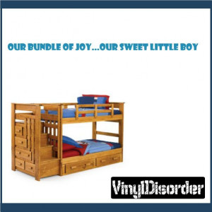Our bundle of joy…Our sweet little boy Wall Quote Mural Decal