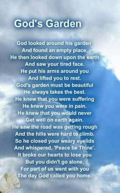 God's garden #grief #loss #lostlovedone