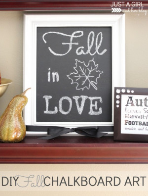 DIY Fall Chalkboard Art >> Just a Girl and Her Blog