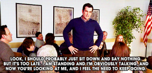 Phil Takes a Stand For Nothing In Awkward Quote Gif On Modern Family