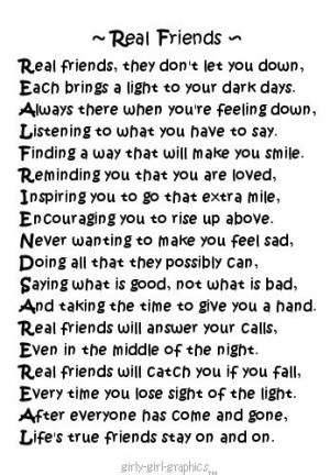 Real Friends ~ Real friends, they don't let you down, Each beings a ...