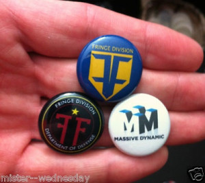 TYPES OF FRINGE TV SHOW BUTTONS,MASSIVE DYNAMIC, FRINGE DIVISION ...